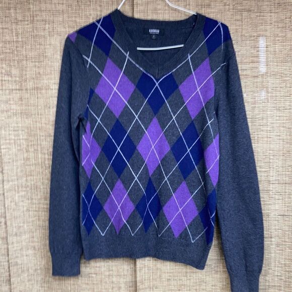Express cotton merino wool argyle sweater - Picture 1 of 5